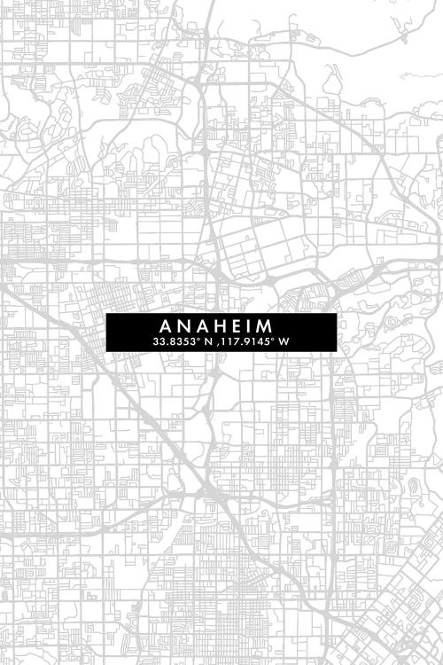 Anaheim City Map Minimal Style