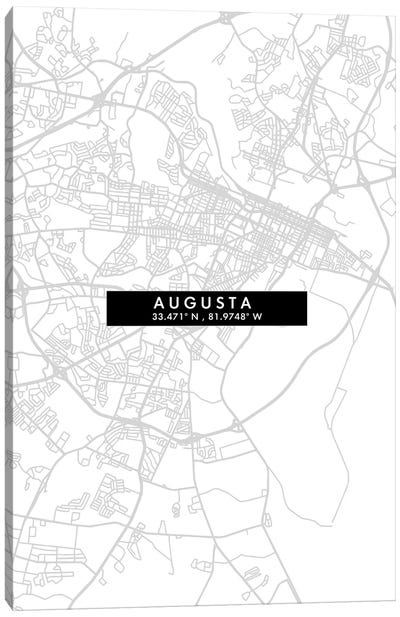 Augusta City Map Minimal Style Canvas Art Print