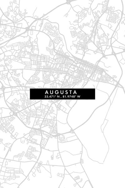 Augusta: Augusta City Map Minimal Style by WallDecorAddict