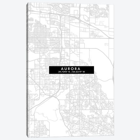 Aurora City Map Minimal Style Canvas Print #WDA1594} by WallDecorAddict Canvas Print