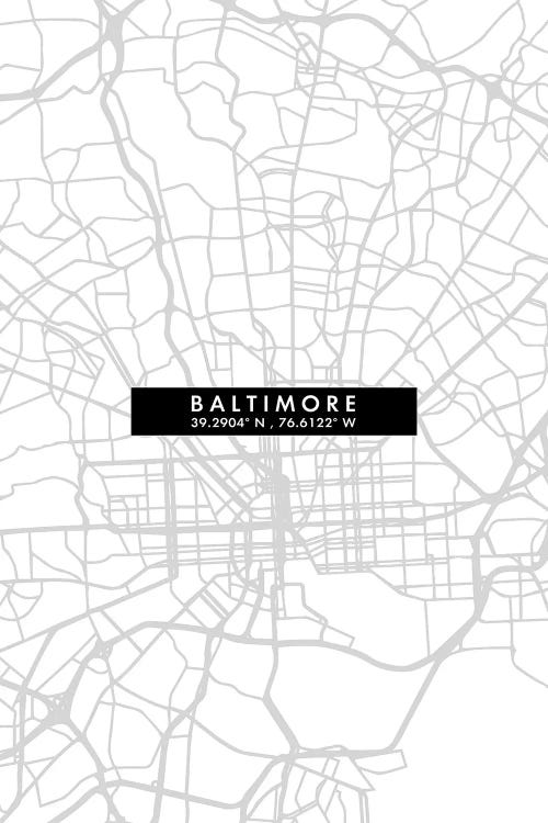 Baltimore, City Map Minimal Style