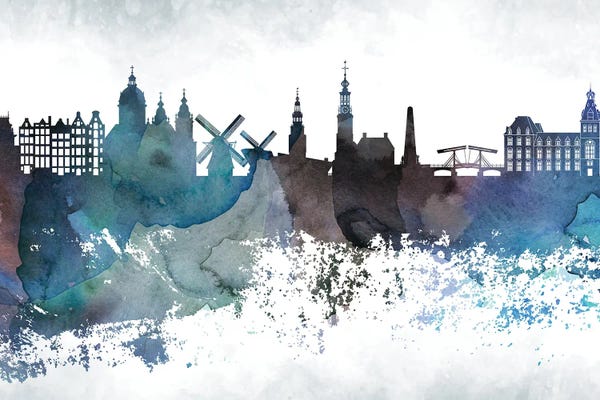 Amsterdam: Amesterdam Bluish Skylines by WallDecorAddict