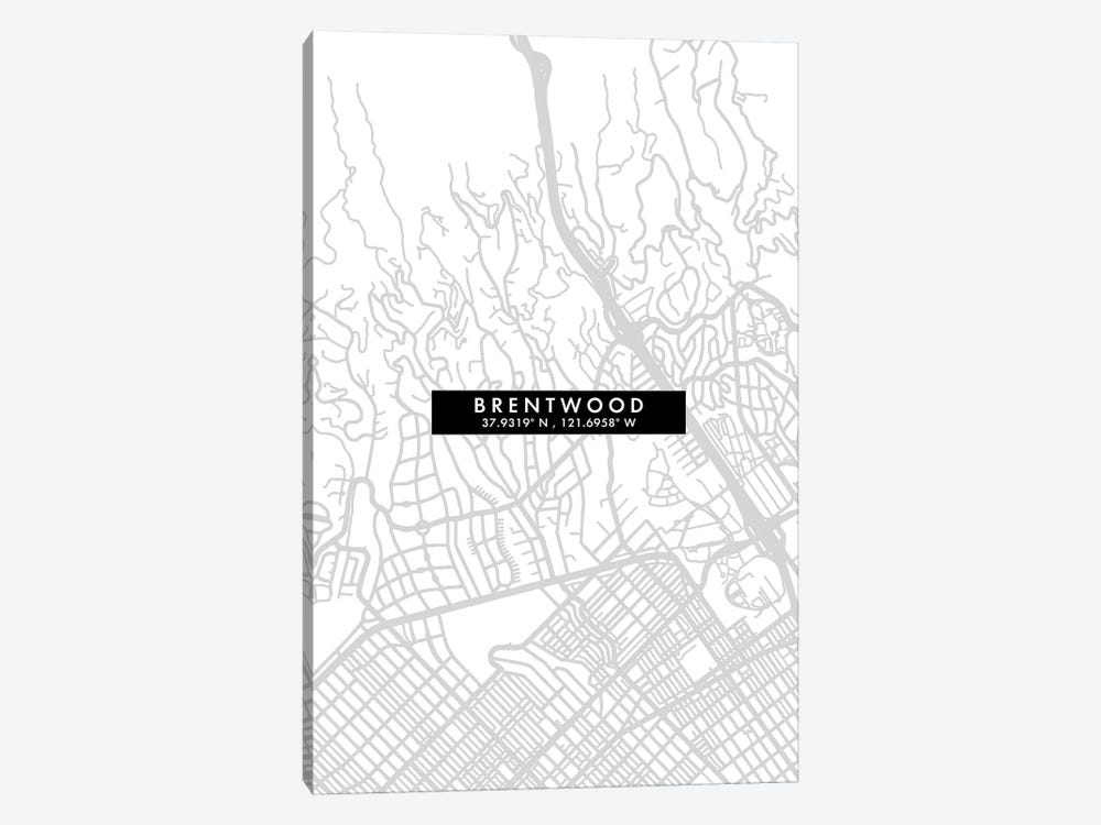 Brentwood, California City Map Minimal Style by WallDecorAddict 1-piece Art Print