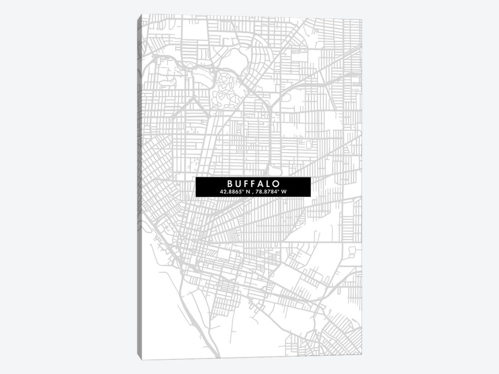 Buffalo, New York City Map Minimal Style 1-piece Art Print