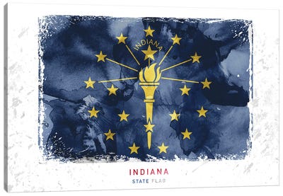 Indiana Canvas Art Print - Flag Art