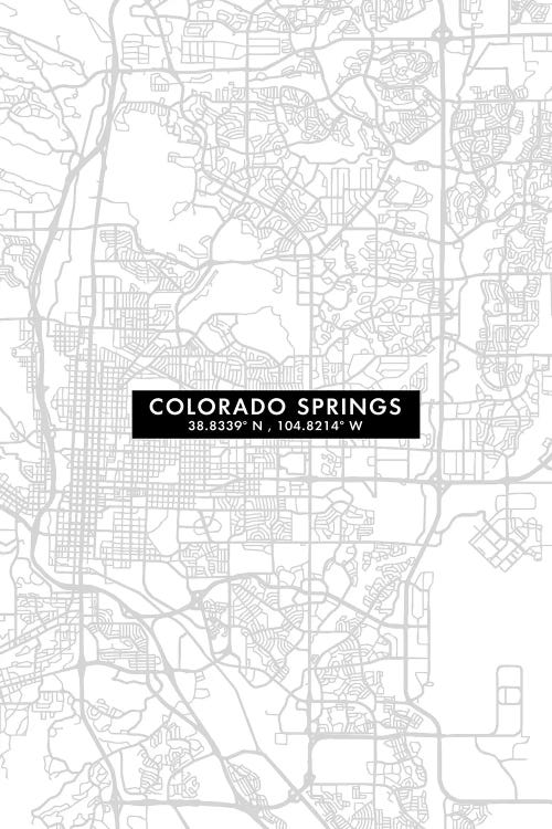 Colorado Springs, City Map Minimal Style