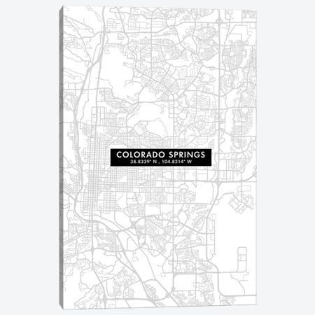 Colorado Springs, City Map Minimal Style Canvas Print #WDA1619} by WallDecorAddict Art Print