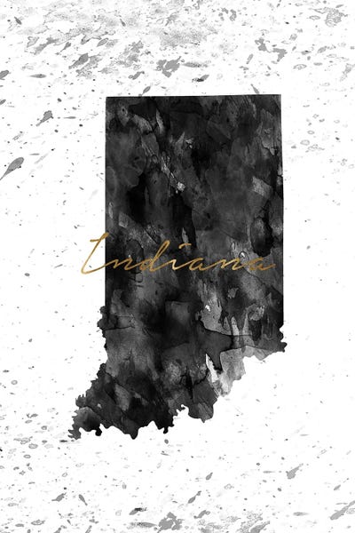 Indiana: Indiana Black And White Gold by WallDecorAddict