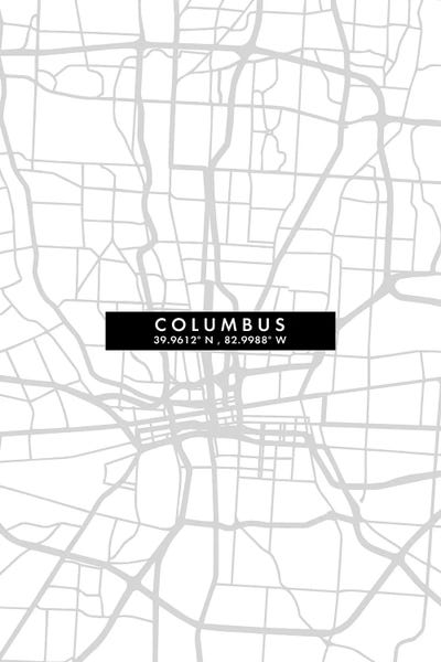 Columbus, City Map Minimal Style, Ohio