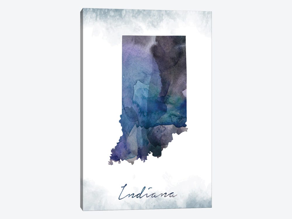 Indiana State Bluish by WallDecorAddict 1-piece Canvas Wall Art