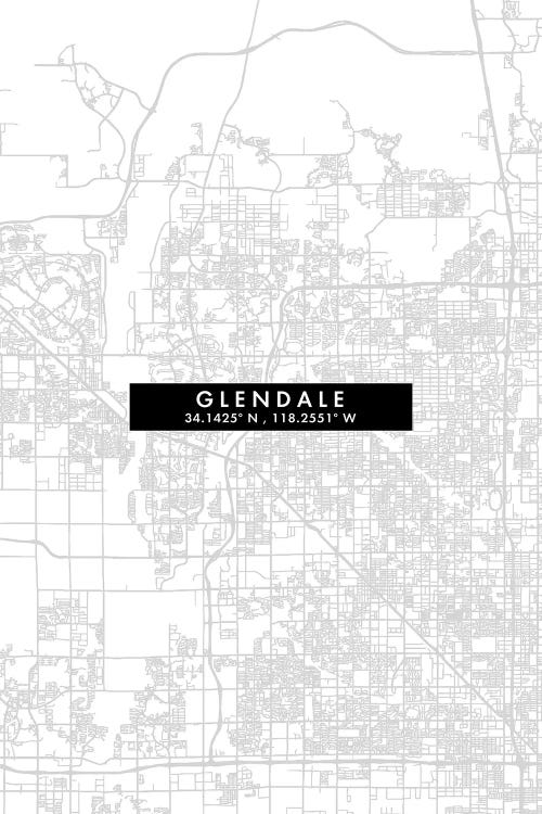 Glendale, California, City Map Minimal Style