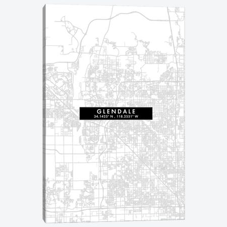 Glendale, California, City Map Minimal Style Canvas Print #WDA1632} by WallDecorAddict Art Print