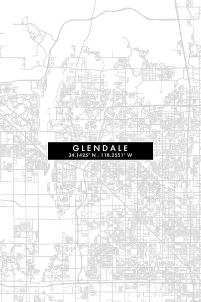 Glendale, California, City Map Minimal Style