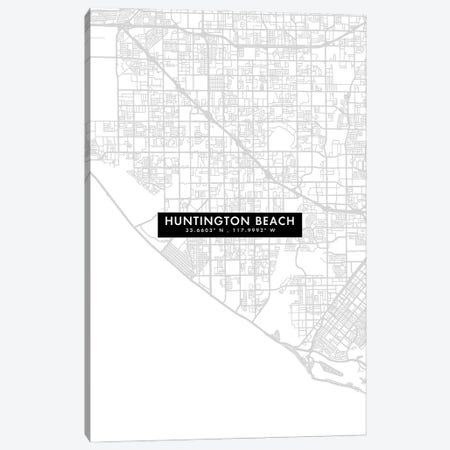 Huntington Beach, California, City Map Minimal Style Canvas Print #WDA1638} by WallDecorAddict Canvas Print