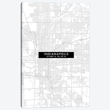 Indianapolis City Map Minimal Style Canvas Print #WDA1639} by WallDecorAddict Canvas Print