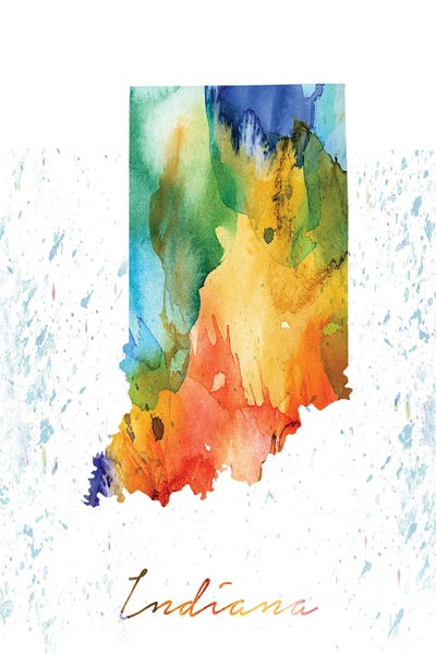 Indiana: Indiana State Colorful by WallDecorAddict