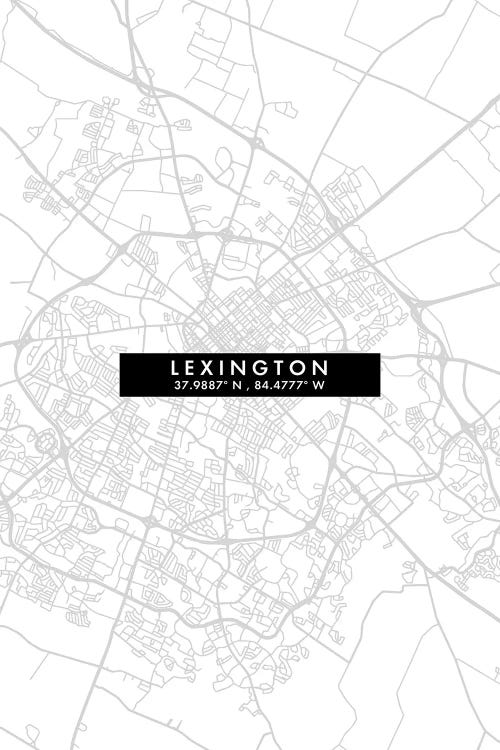 Lexington, Kentucky City Map Minimal Style