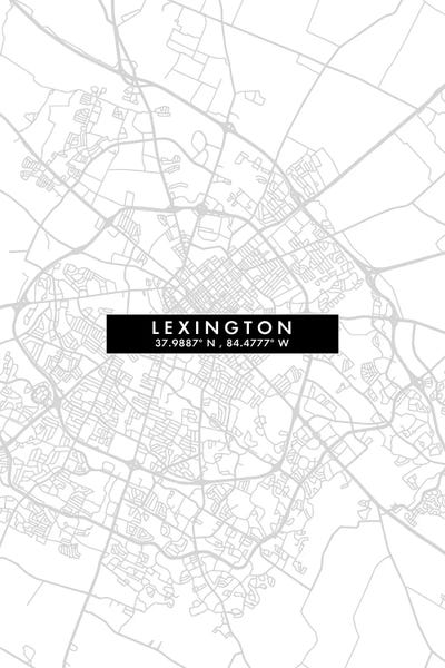 Lexington: Lexington, Kentucky City Map Minimal Style by WallDecorAddict