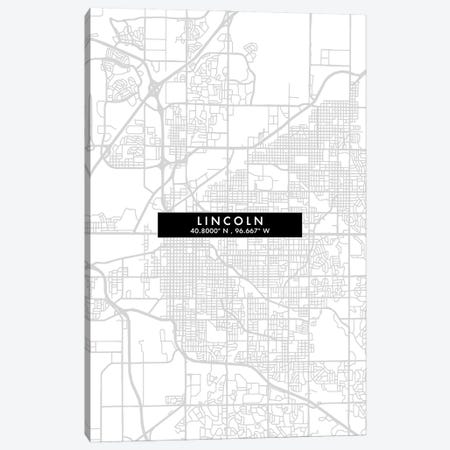 Lincoln City Map Minimal Style Canvas Print #WDA1651} by WallDecorAddict Canvas Print