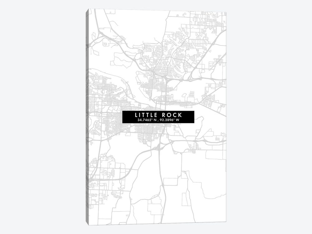 Little Rock City Map Minimal Style by WallDecorAddict 1-piece Art Print