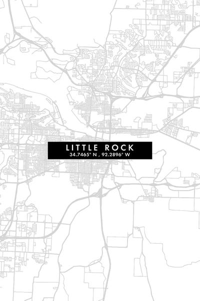 Arkansas: Little Rock City Map Minimal Style by WallDecorAddict