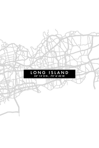 Long Island City Map Minimal Style by WallDecorAddict canvas print