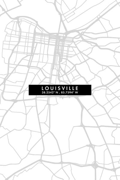 Louisville City Map Minimal Style by WallDecorAddict canvas print