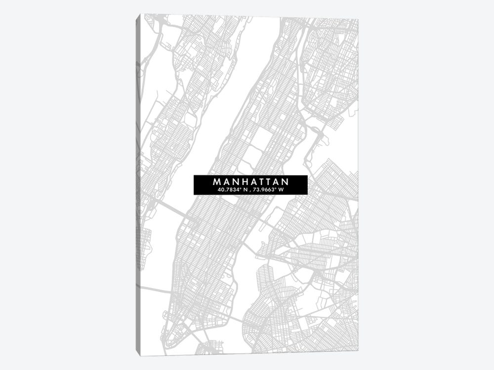 Manhattan City Map Minimal Style by WallDecorAddict 1-piece Art Print