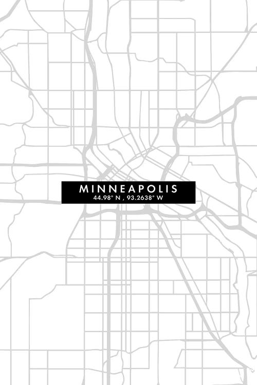 Minneapolis, Minnesota City Map Minimal Style