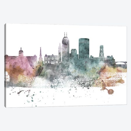 Indianapolis Pastel Skylines Canvas Print #WDA166} by WallDecorAddict Canvas Art Print