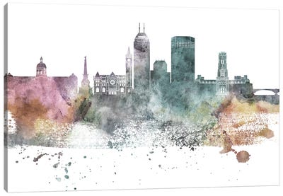 Indianapolis Pastel Skylines Canvas Art Print - Indiana