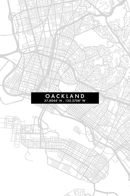 Oakland, California City Map Minimal Style