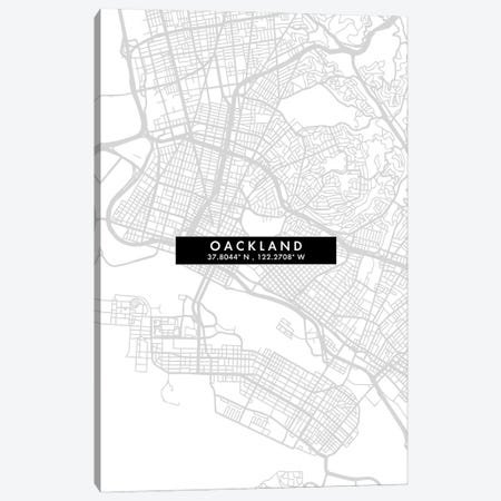 Oakland, California City Map Minimal Style Canvas Print #WDA1670} by WallDecorAddict Canvas Print
