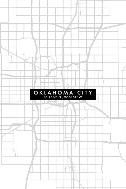 Oklahoma City Map Minimal Style