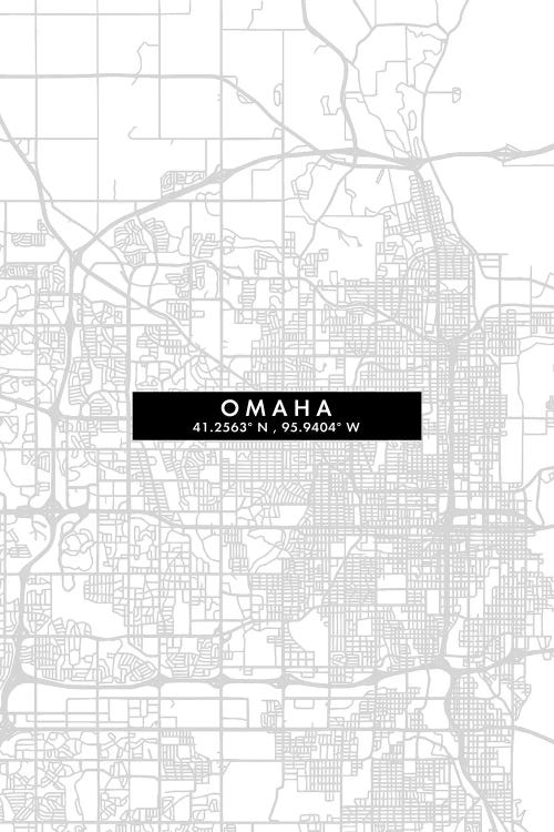 Omaha, Nebraska City Map Minimal Style