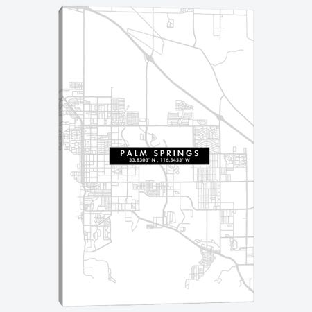 Palm Springs, California City Map Minimal Style Canvas Print #WDA1674} by WallDecorAddict Canvas Art