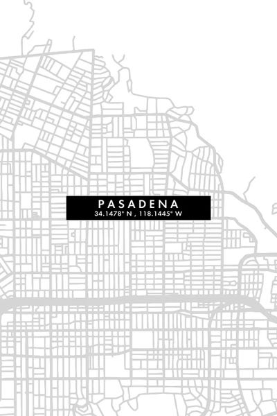 Pasadena, California City Map Minimal Style by WallDecorAddict framed wall art