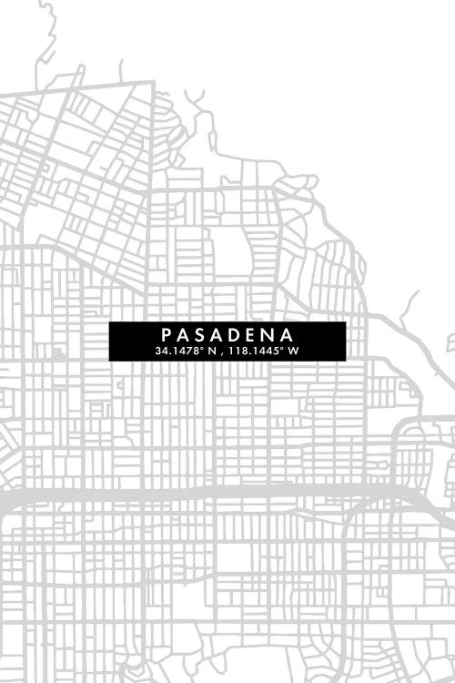 Pasadena, California City Map Minimal Style