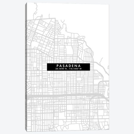 Pasadena, California City Map Minimal Style Canvas Print #WDA1676} by WallDecorAddict Canvas Art