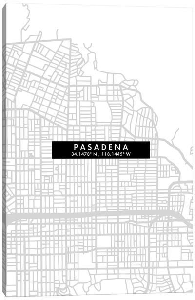 Pasadena, California City Map Minimal Style Canvas Art Print