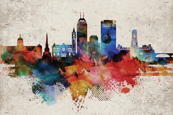 Indiana: Indianapollis Abstract by WallDecorAddict