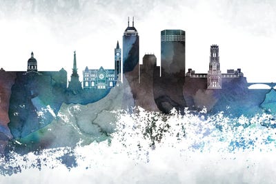 Indianapollis Bluish Skylines by WallDecorAddict canvas print