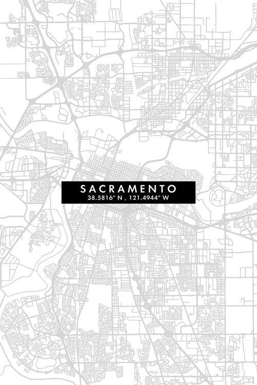 Sacramento, California City Map Minimal Style