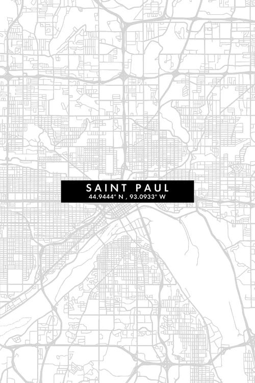 Saint Paul City Map Minimal Style