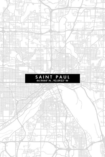 Minnesota: Saint Paul City Map Minimal Style by WallDecorAddict