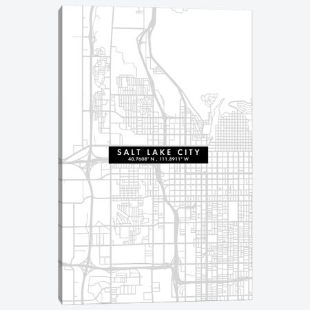 Salt Lake City Map Minimal Style Canvas Print #WDA1690} by WallDecorAddict Art Print