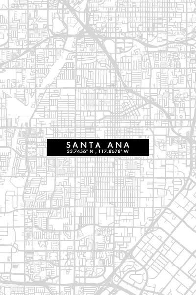 Santa Ana: Santa Ana City Map Minimal Style by WallDecorAddict