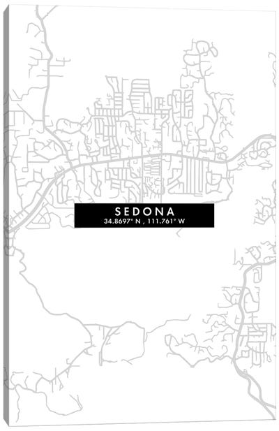 Sedona, Arizona City Map Minimal Style Canvas Art Print - Sedona