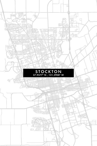 Stockton, California City Map Minimal Style