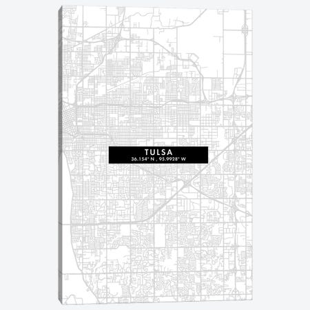 Tulsa City Map Minimal Style Canvas Print #WDA1708} by WallDecorAddict Canvas Art Print